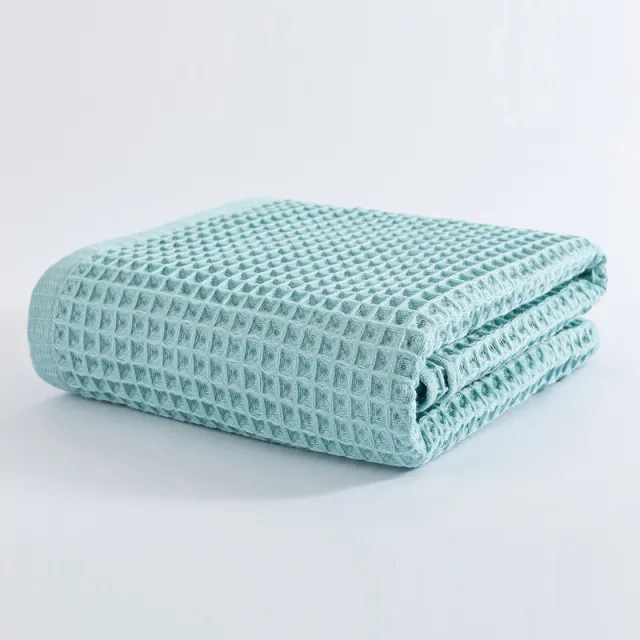 Soft Absorbent Honeycomb Bath Towel Pure Cotton 70X140cm Green - Shop at LoveMi