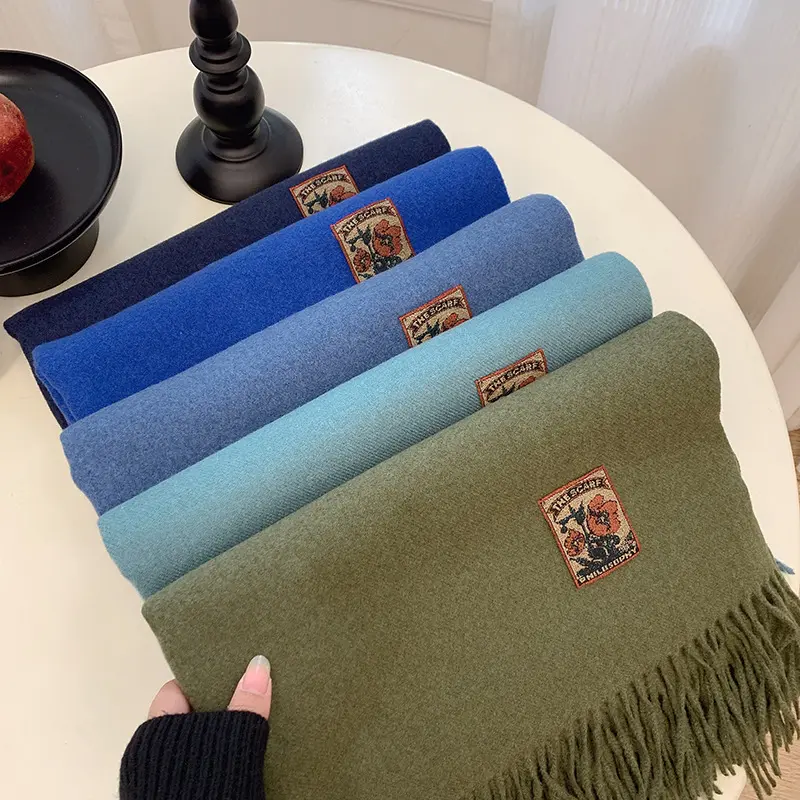 Versatile Solid-Color Warm Scarf