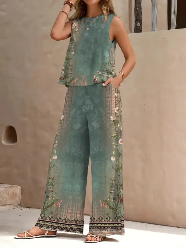 European And American Fashion Nation Geometric Vest Pants Suit Wn11Wr06Zn250108T090 - Shop at LoveMi