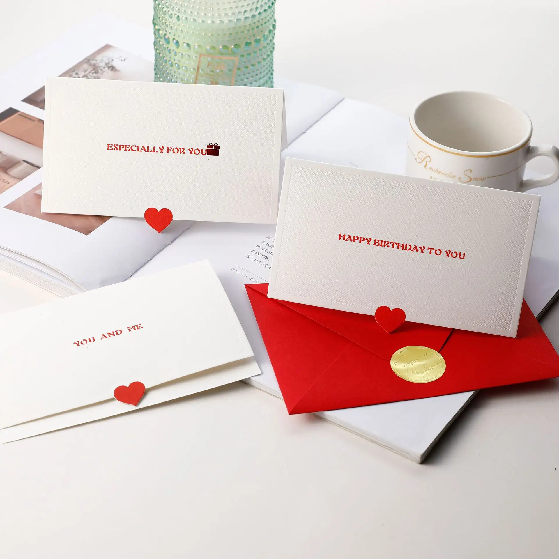 Handmade Dark Pattern Blessing Handwritten Folding Greeting