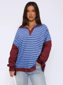 041 Light Blue Blue Stripes