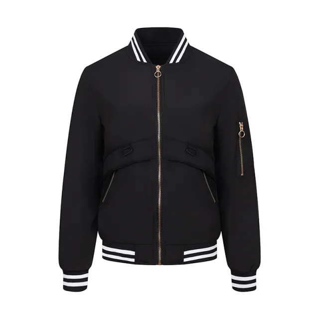 Women's Flight Suit Women's Jacket Autumn And Winter Thin Cotton Coat Black - Shop at LoveMi