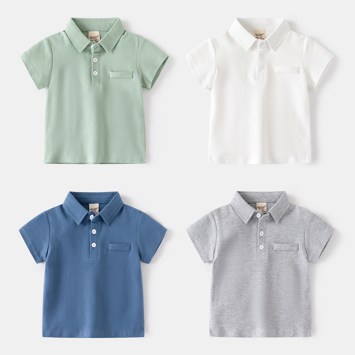 Boys' Cotton Short-Sleeve T-Shirt Polo Shirt
