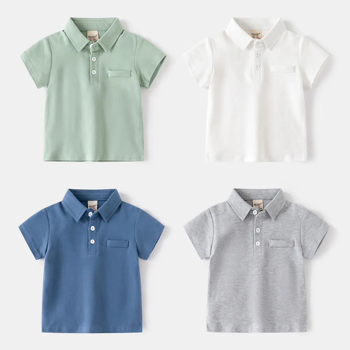 Boys' Cotton Short-Sleeve T-Shirt Polo Shirt