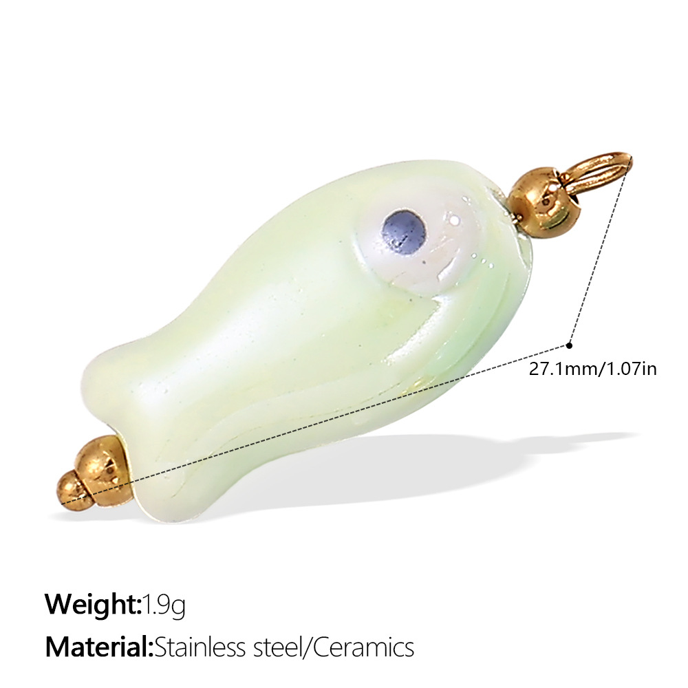 Fresh-style From The Ocean Collection Stainless Steel Pendant Necklace With 18K Gold Plating