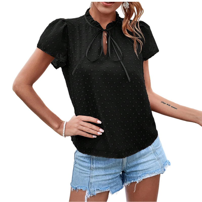 Summer Fashion Chiffon Lace-up Shirt