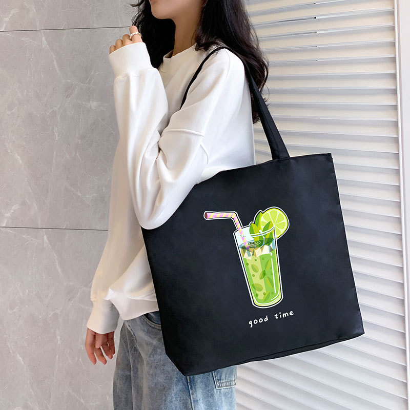 Women's Canvas Bag New Shoulder Handbag Student Tote One Piece — foto 34
