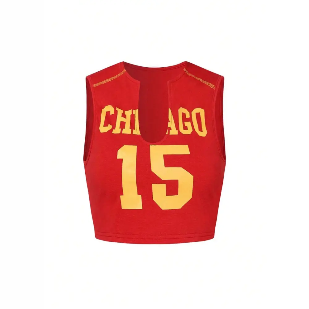 Hollow Red Personalized Digital Printing Sleeveless Sports Vest