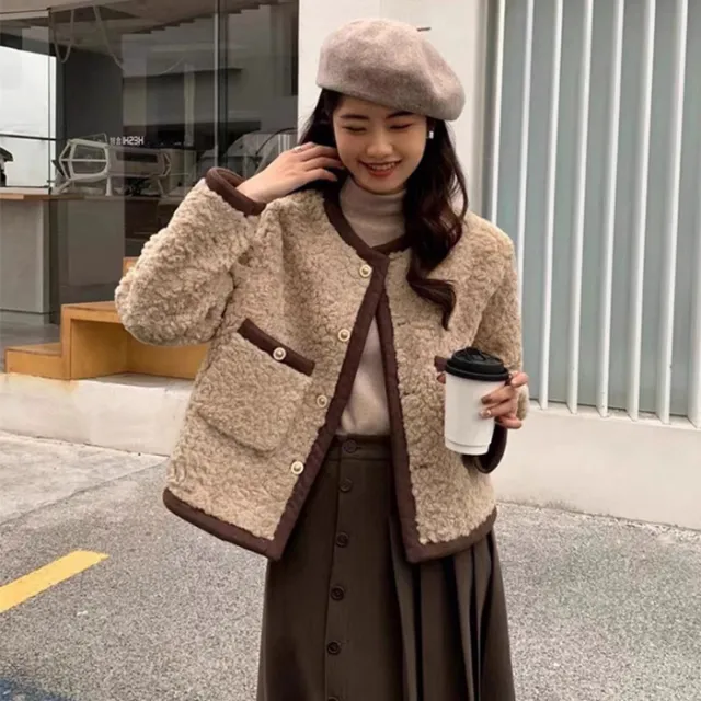 Autumn And Winter Lamb Fleece Coat Women Loose Spring Brown - Shop at LoveMi