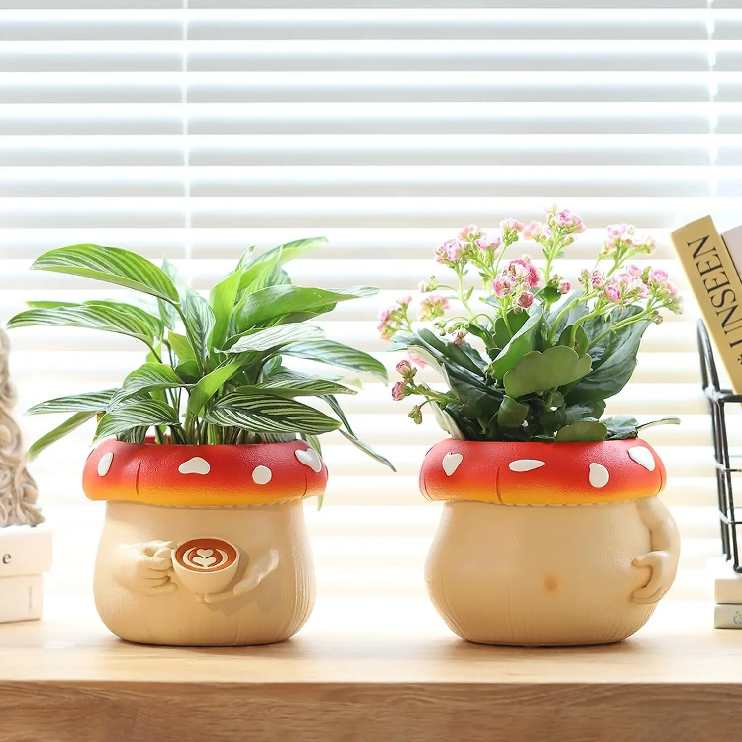 Cute Belly Coffee Cup Mushroom Flower Pot