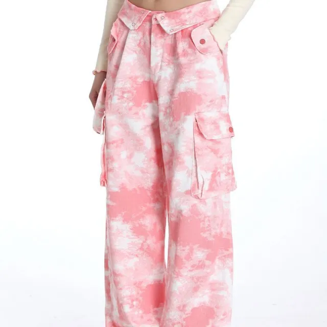 Overalls Women's High Waist Straight Wide Leg Pink - Shop at LoveMi