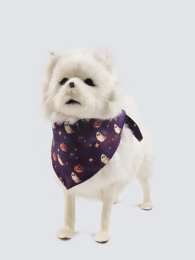 Wansheng Pet Clothes Fleece lined Autumn And Winter Purple Ghost Triangular Binder - Shop at LoveMi