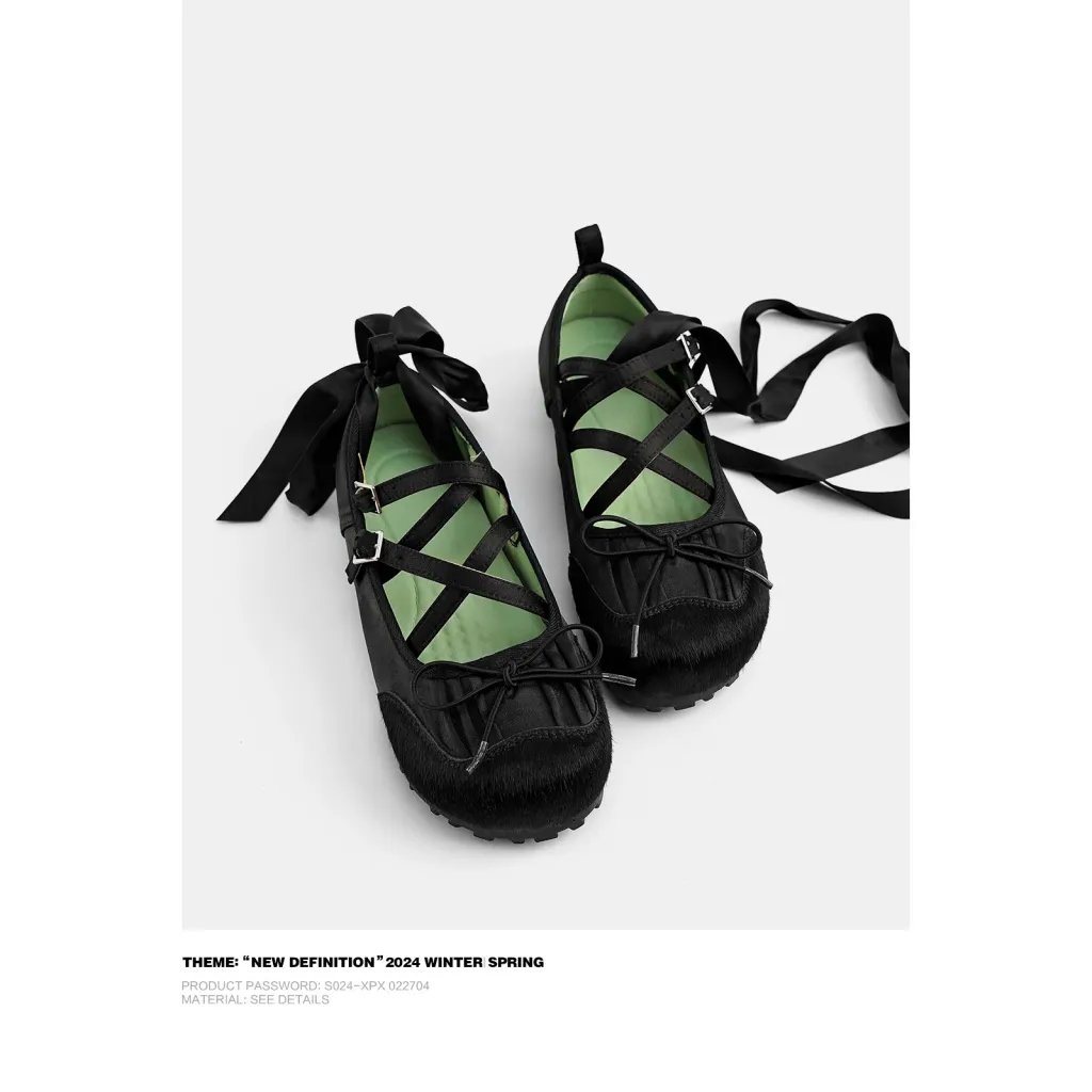 French Ballet Slipper Women's Flat Fashion Shoes - Black