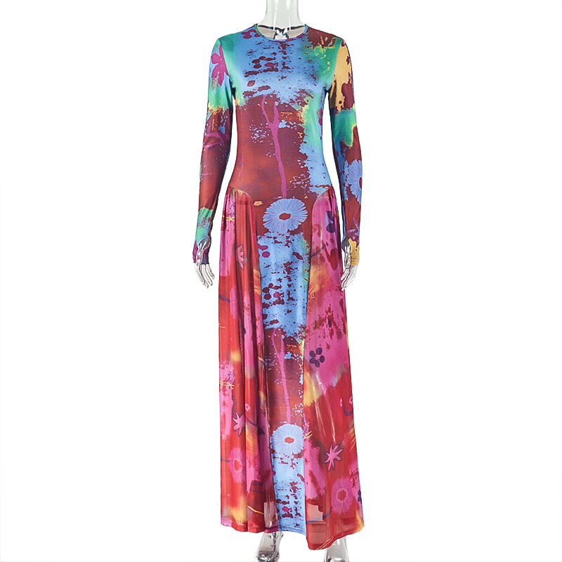 Retro Pleated Printed Patchwork Waist cinching A line Skirt Red - Shop at LoveMi