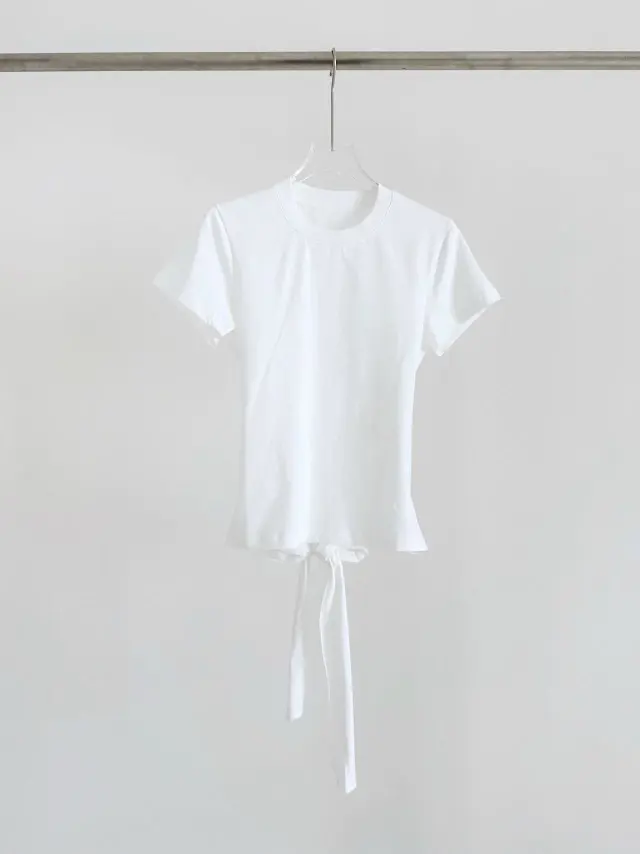 Strap T shirt With A Bow Design White - Shop at LoveMi