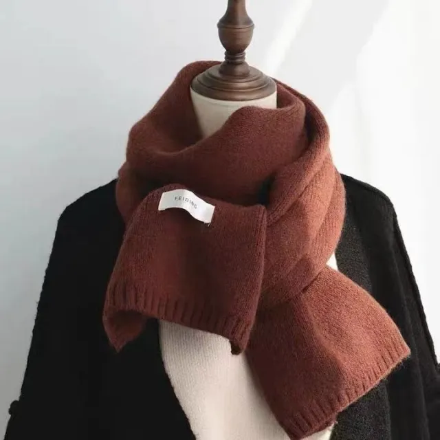 Solid Color Scarf Women's Autumn And Winter Warm Red Coffee Color - Shop at LoveMi