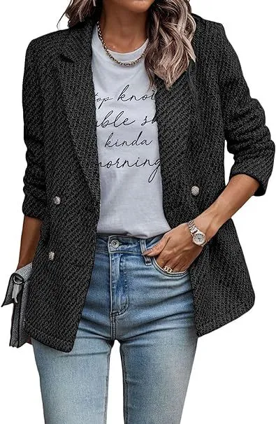 New Small Business Suit Temperament Classic Style Slim Coat Women's Clothing Black - Shop at LoveMi