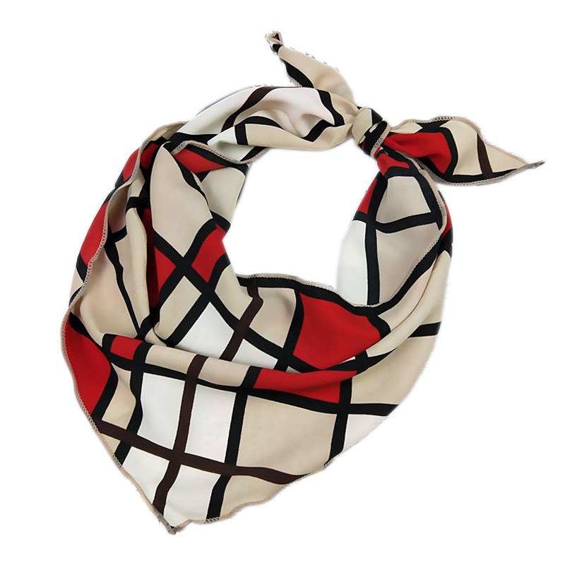 Decorative Printed Triangle Small Silk Scarf - Image 10