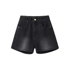 Fashion Personality Denim Shorts For Women - Black - View 1
