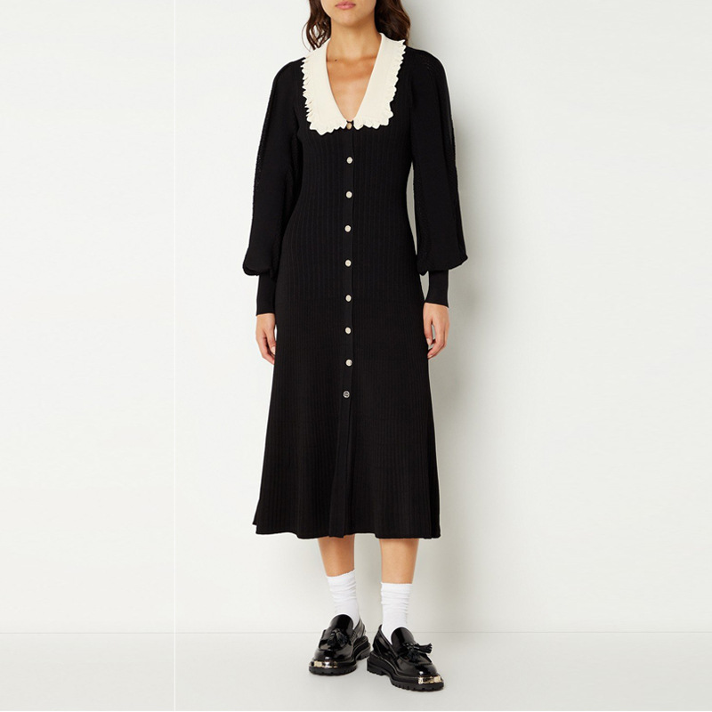 Lace Collar Midi Dress