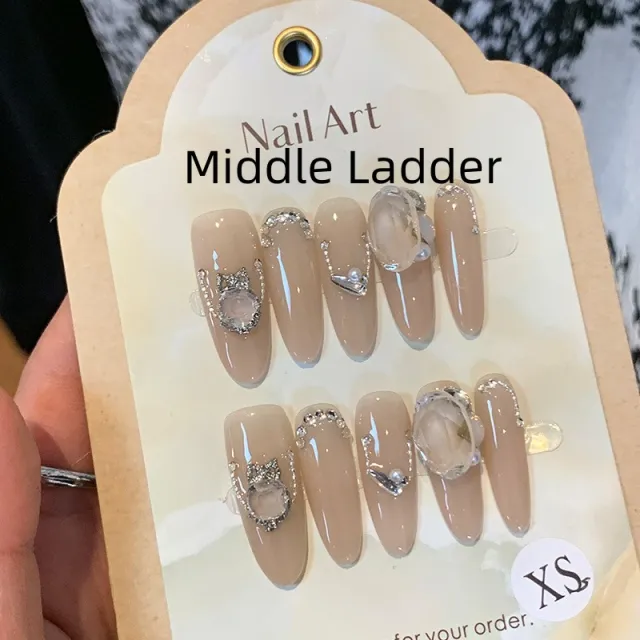 Autumn And Winter White Detachable Nail Tip Wear Armor Middle Ladder - Shop at LoveMi