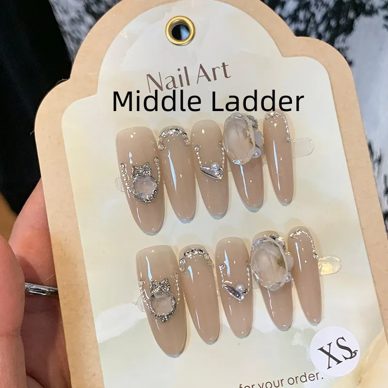 Autumn And Winter White Detachable Nail Tip Wear Armor - Middle Ladder
