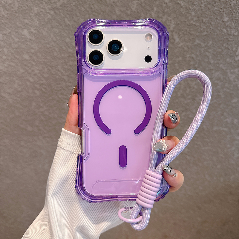 Phone Case With Colored Border 3-in-1 Drop-resistant Magnetic Protective Cover