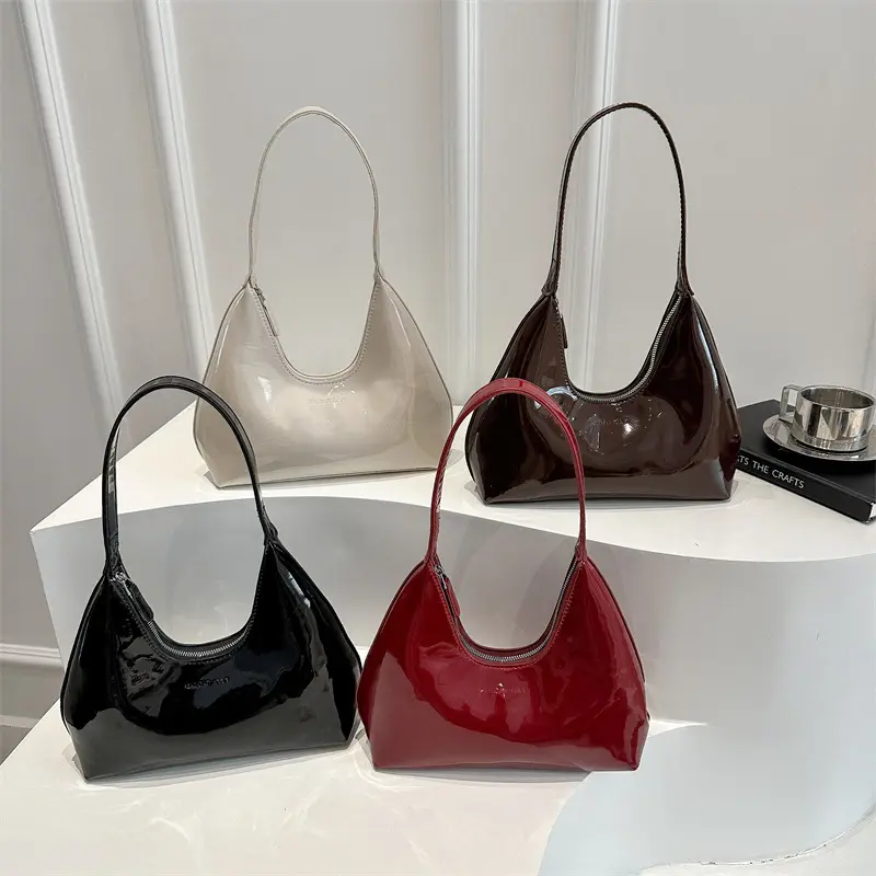 Patent-leather Fashionable Lightweight Single-shoulder Tote Underarm Bag