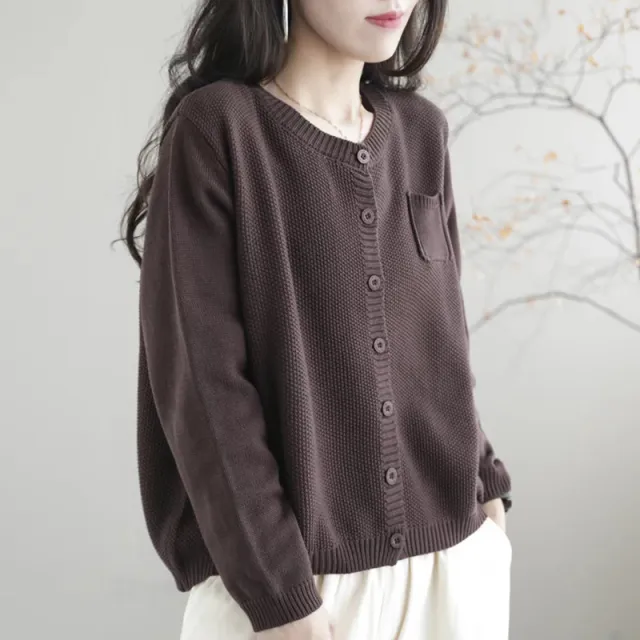 High grade Korean Style Lazy Sweater Coat Brown - Shop at LoveMi