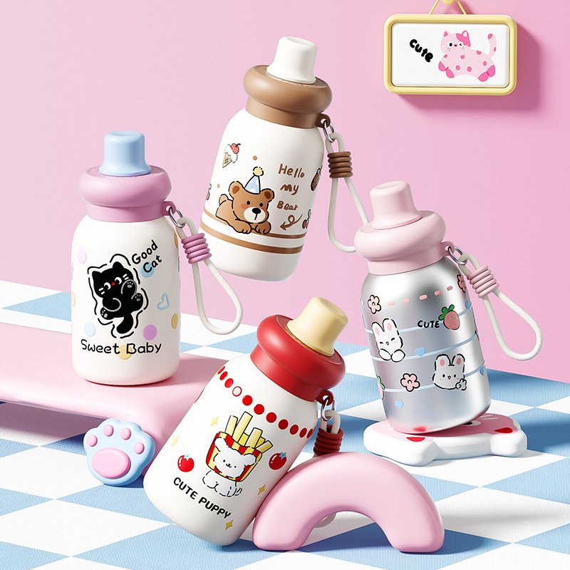 316 Stainless Steel High-Style Cute Straw Water Bottle