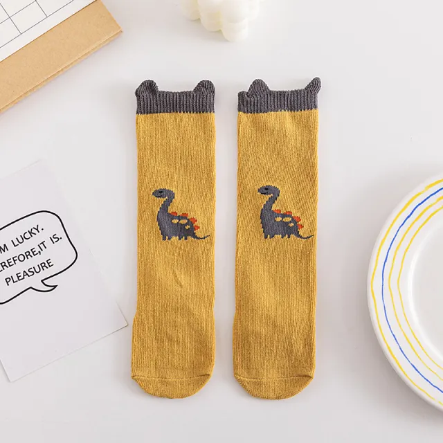 Baby Animal Stereo Ears Glue Dispensing Non slip Stockings Dinosaur Turmeric - Shop at LoveMi