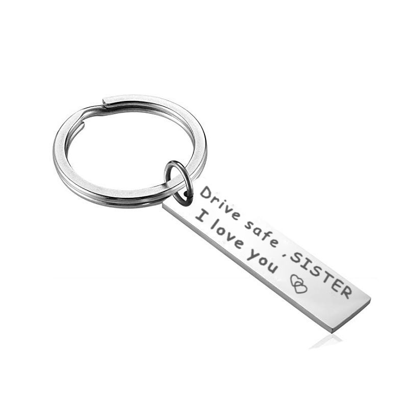 Family Affection Keychain Stainless Steel Automobile Hanging Ornament Sister - Shop at LoveMi