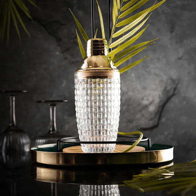 Iceglass Cocktail Shaker Stainless Steel Lid Gold - Shop at LoveMi