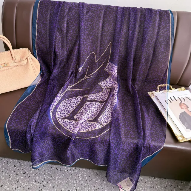 Yarn Cashew Printed Beach Travel Sun Protection Scarf Purple Leaf H - Shop at LoveMi