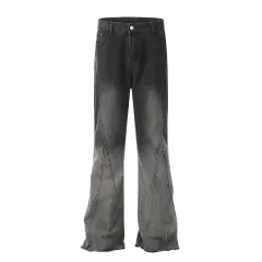 Women's Gradient Washed American-style Skinny Jeans - Black - View 1