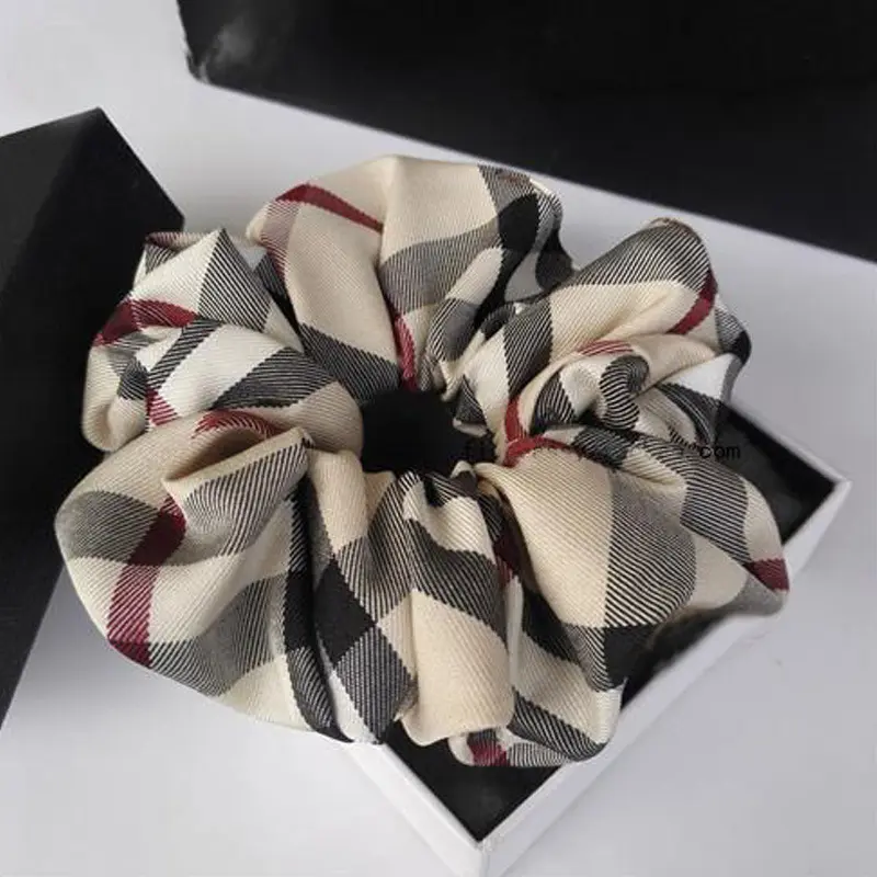 Plaid Fabric Thick Hair Band Updo Head