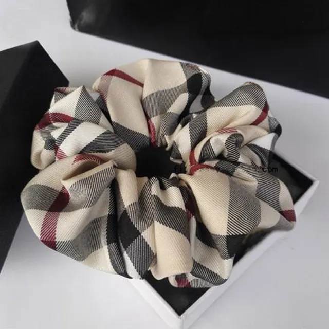 Plaid Fabric Thick Hair Band Updo Head Rope Headdress Plaid Hair Ring - Shop at LoveMi