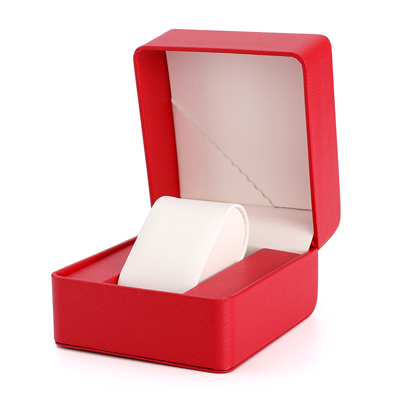 Rounded PU Leather Zipper Flip Watch Box