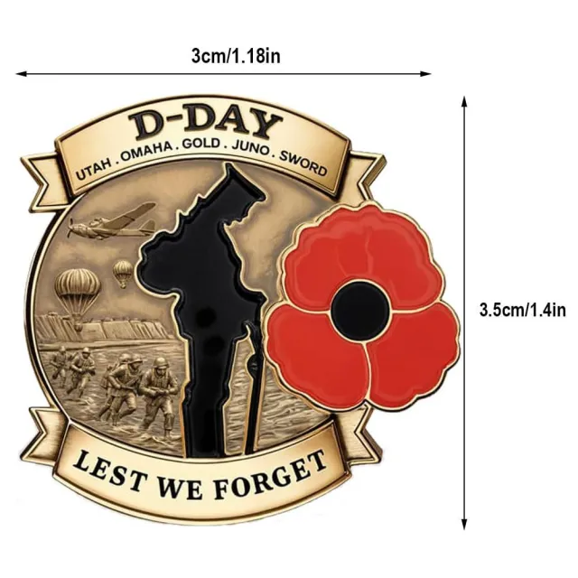 D Day 80th Anniversary Commemorative Badge Anniversary Badge Opp Pack - Shop at LoveMi