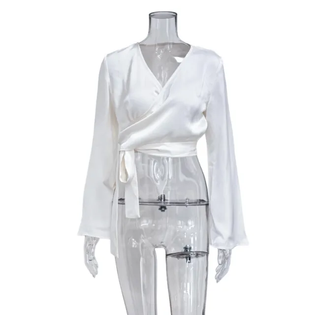 Butyl Acetate Bandage Design Fashion Women's Wear Top White - Shop at LoveMi
