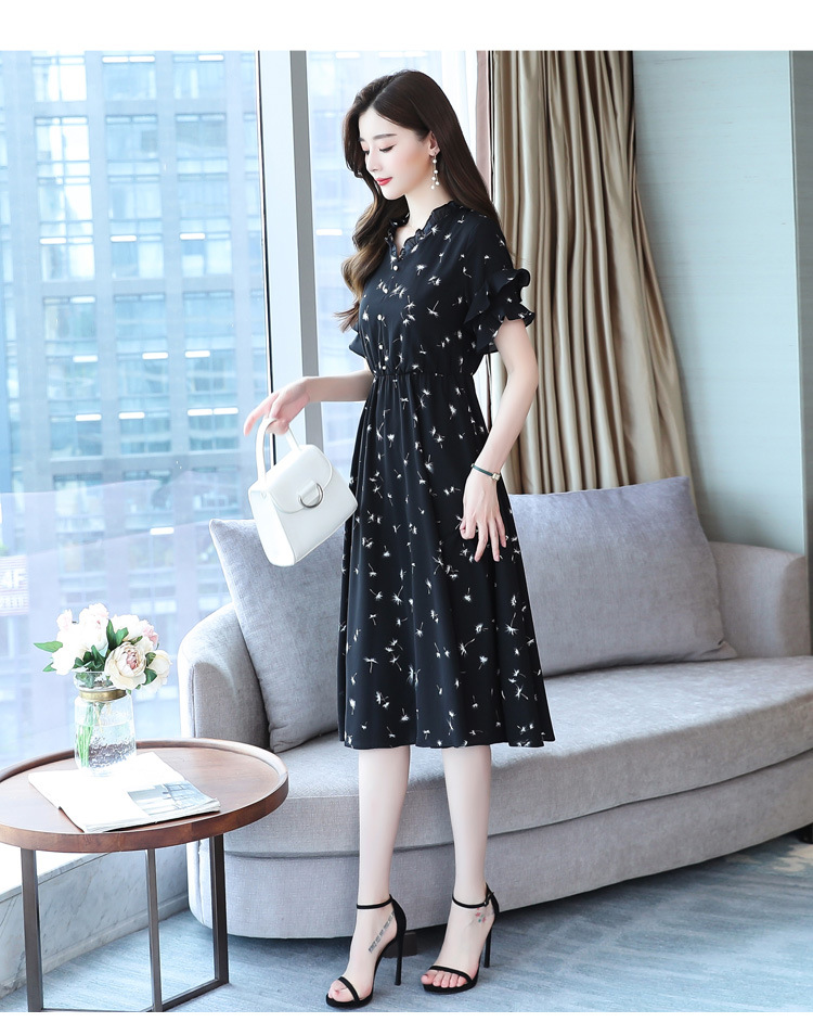 Floral Chiffon A-Line Dress, picture 3 of 8