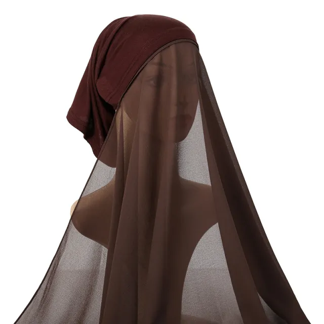Pearl Chiffon Women's Suit Convenient Scarf 9 Coffee - Shop at LoveMi