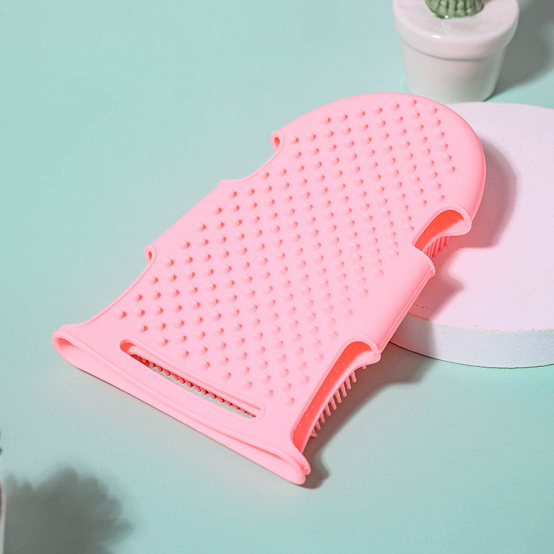 Childrens Bathing Massage Wash Mitt, Double-Sided Bathing Tool, Silicone Bath Brush