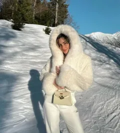 Sexy Slim-fit Soft Comfortable Eco-friendly Thickened Short Jacket - White - View 1