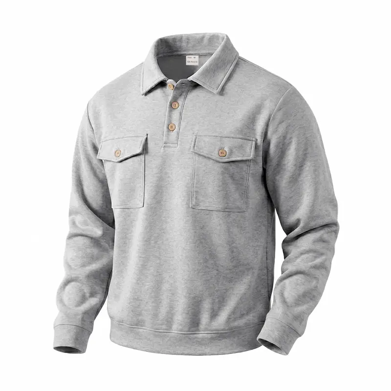 Mens Outdoor Casual Commuter Retro Long-Sleeve Sweatshirt