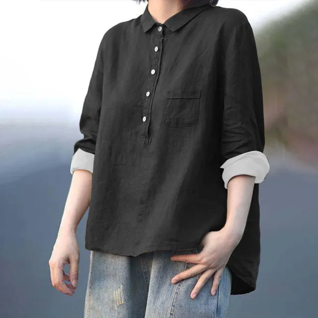 Arrival Long Sleeve Slub Linen Lapel Print Fashionable All match Pocket Lining Wjj51 Xxl - Shop at LoveMi