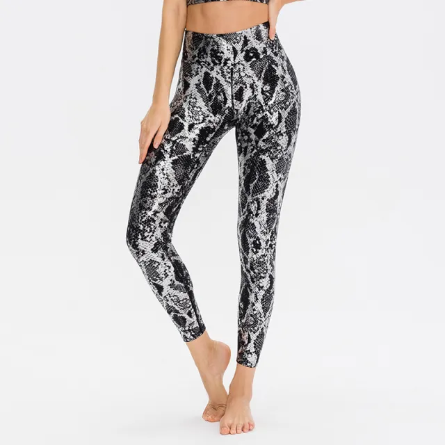 Women's Snake Print Yoga Trousers Black - Shop at LoveMi