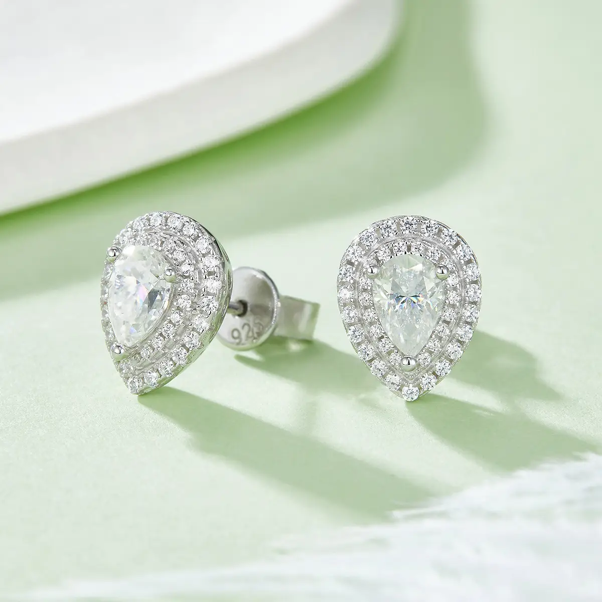 Moissanite Water Drop Pear-shaped S925 Sterling Silver Jewelry Suit