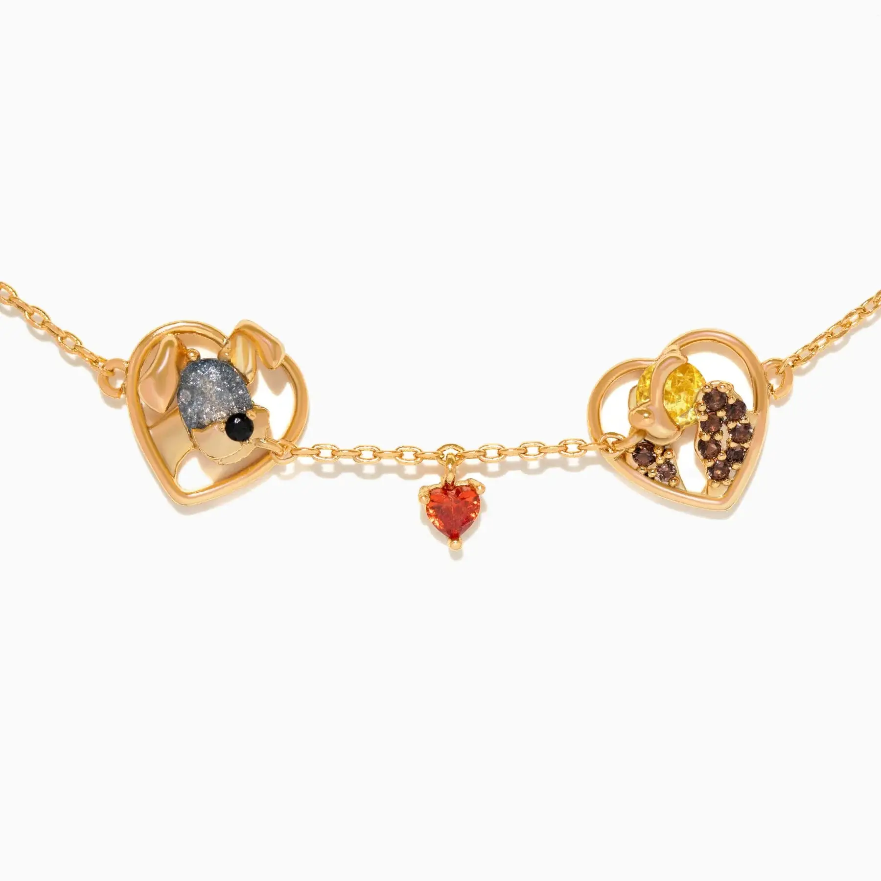 Cartoon Dog Couple Heart-shaped Pendant Bracelet