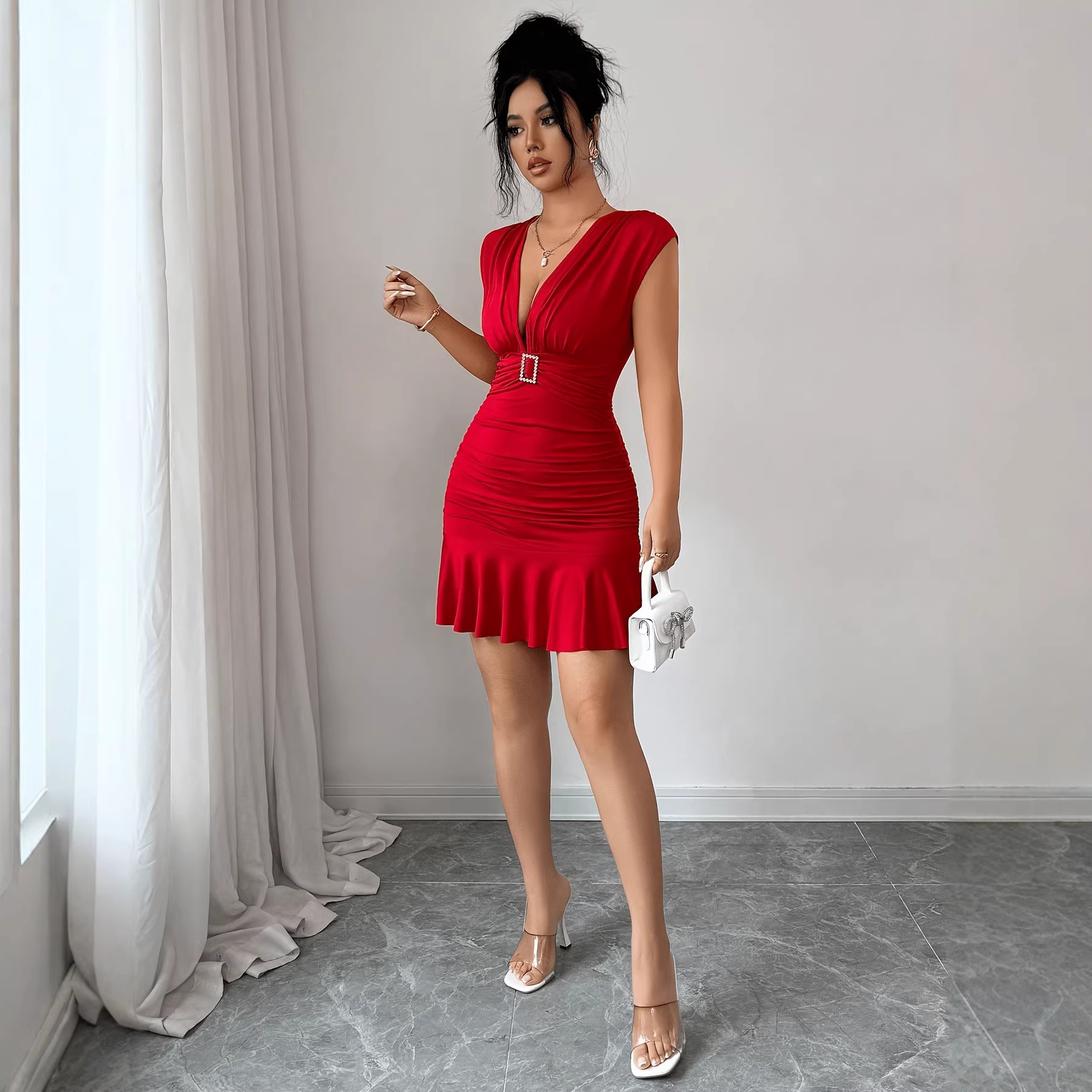 Fishtail Hemline Short Dress For Women